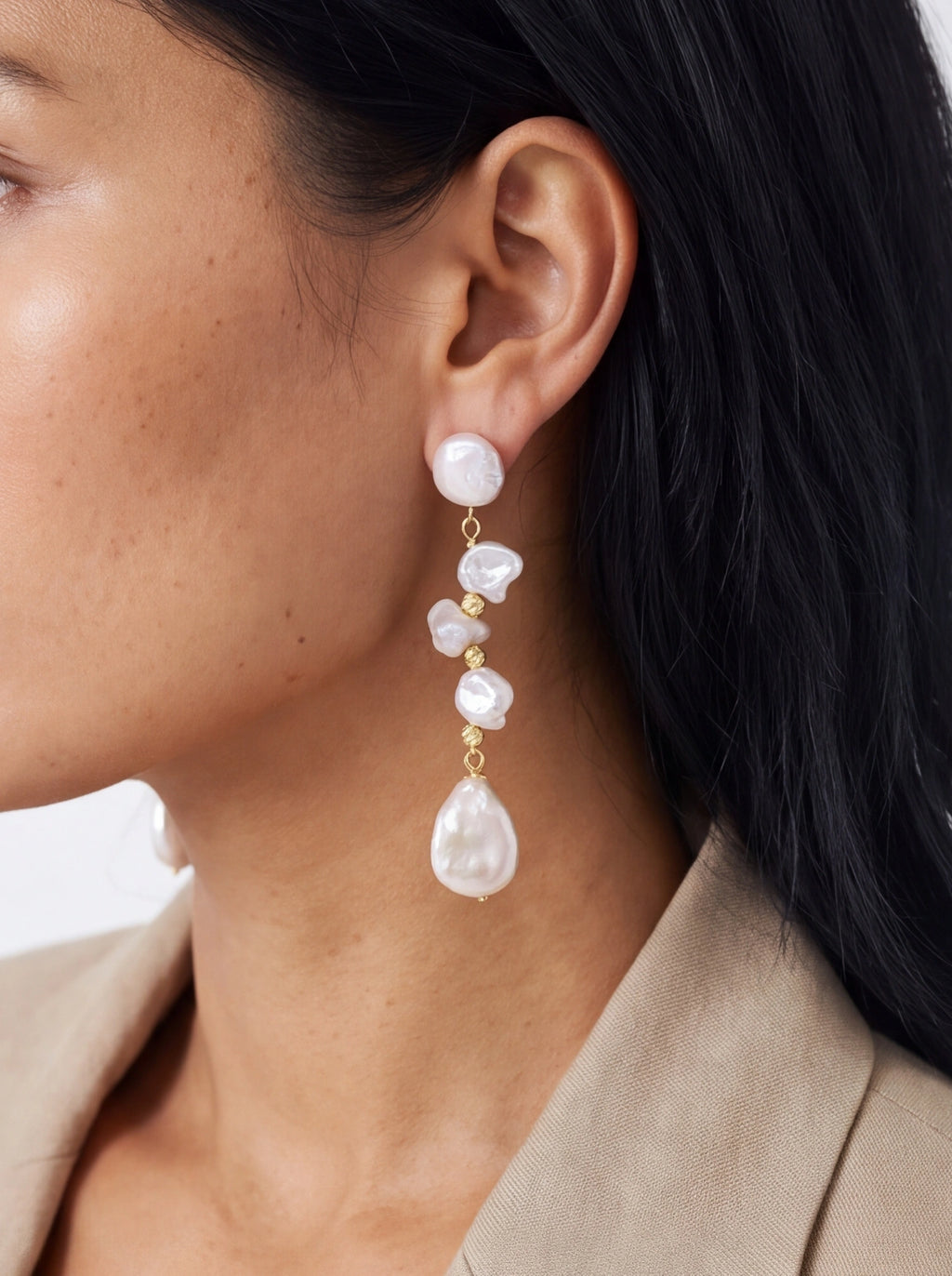 Pearl Blossom Cascade Earrings