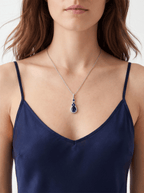 Midnight Blue Teardrop Necklace Pendant Necklaces