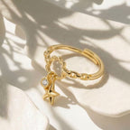 Seaside Starfish Charm Ring Multi-Stone Rings