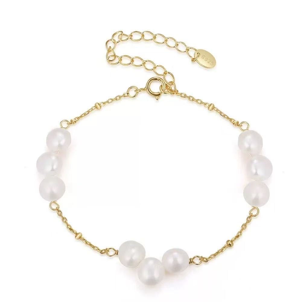 Pearl Cluster Chain Bracelet Chain & Link Bracelets