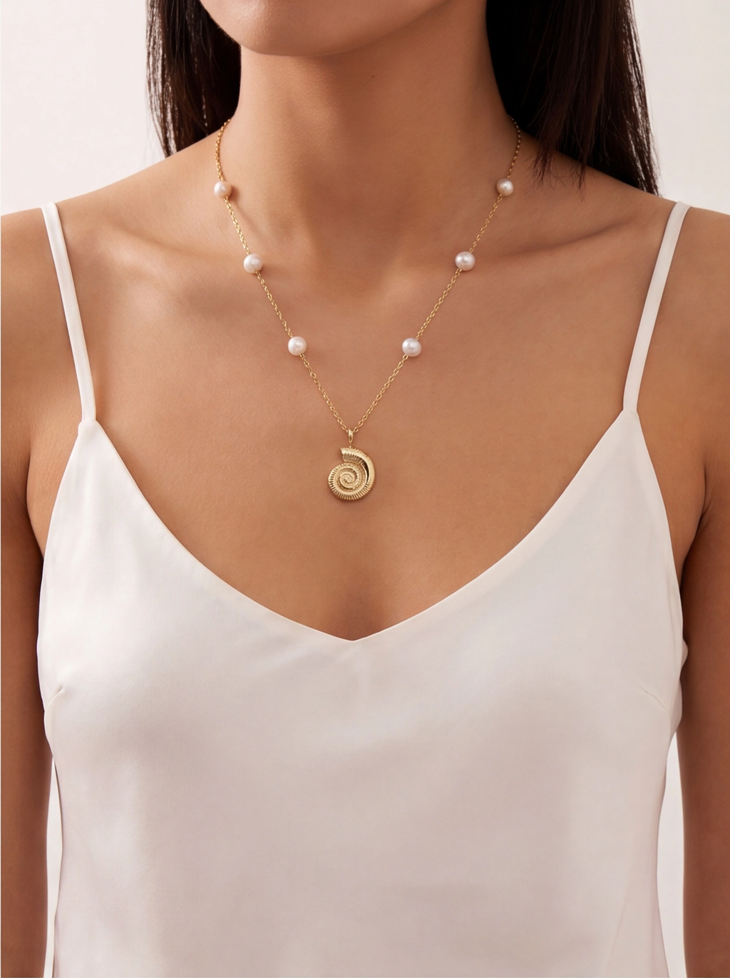 Ocean Coil Shell Sun Layered Necklace product photo by Starlight