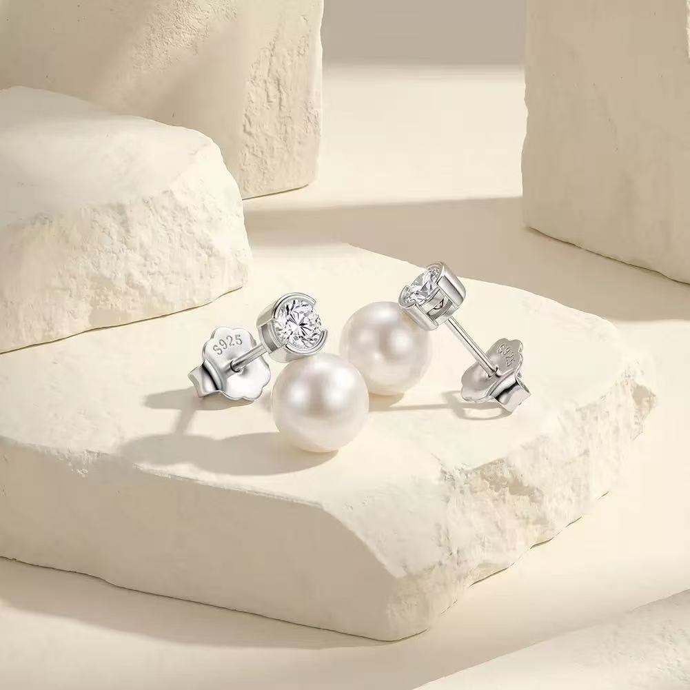 Pearl Duo Stud Earrings