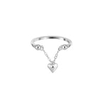Heart Chain Adjustable Ring Stackable Rings