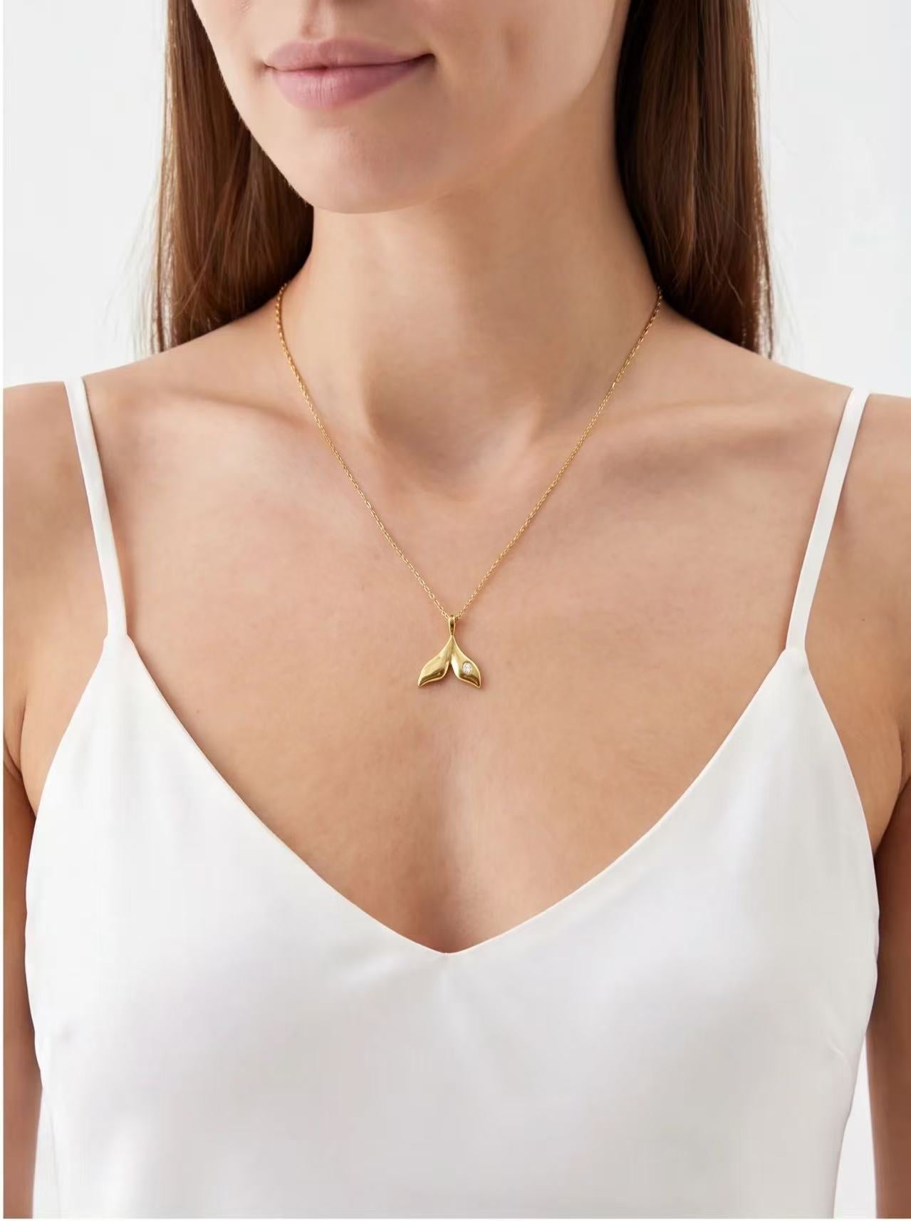 Whale Tail Pendant Necklace