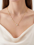 Solitaire Drop Chain Necklace Crystal Necklaces