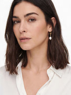 Baroque Pearl Link Drop Earrings Dangle & Drop Earrings