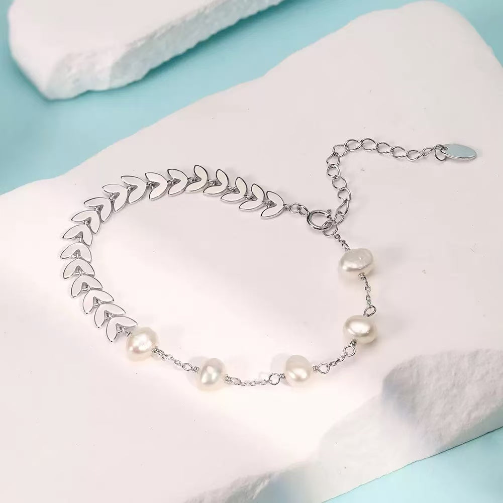 Laurel Grace Floral Pearl Layered Bracelet product photo by Starlight