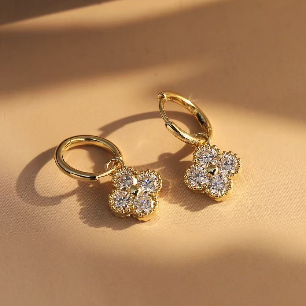 Clover Charm Hoop Earrings