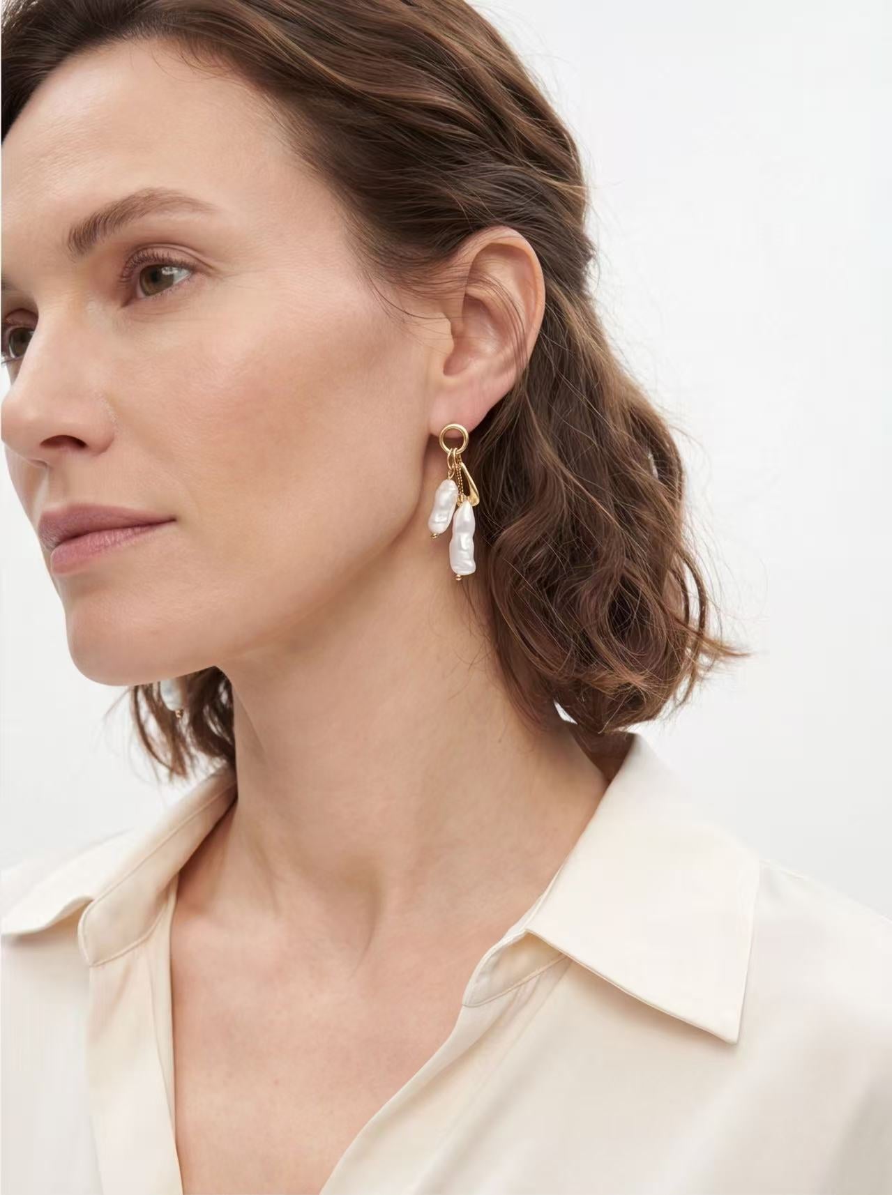 Baroque Pearl Drop Earrings – Sterling Silver or Gold Plated
