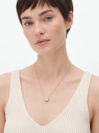 Round Bezel Moissanite Solitaire Necklace