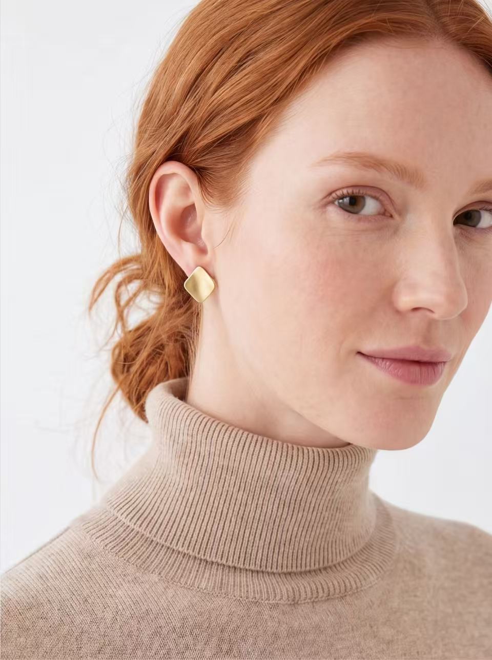 Geometric Diamond Detail Stud Earrings product photo by Starlight