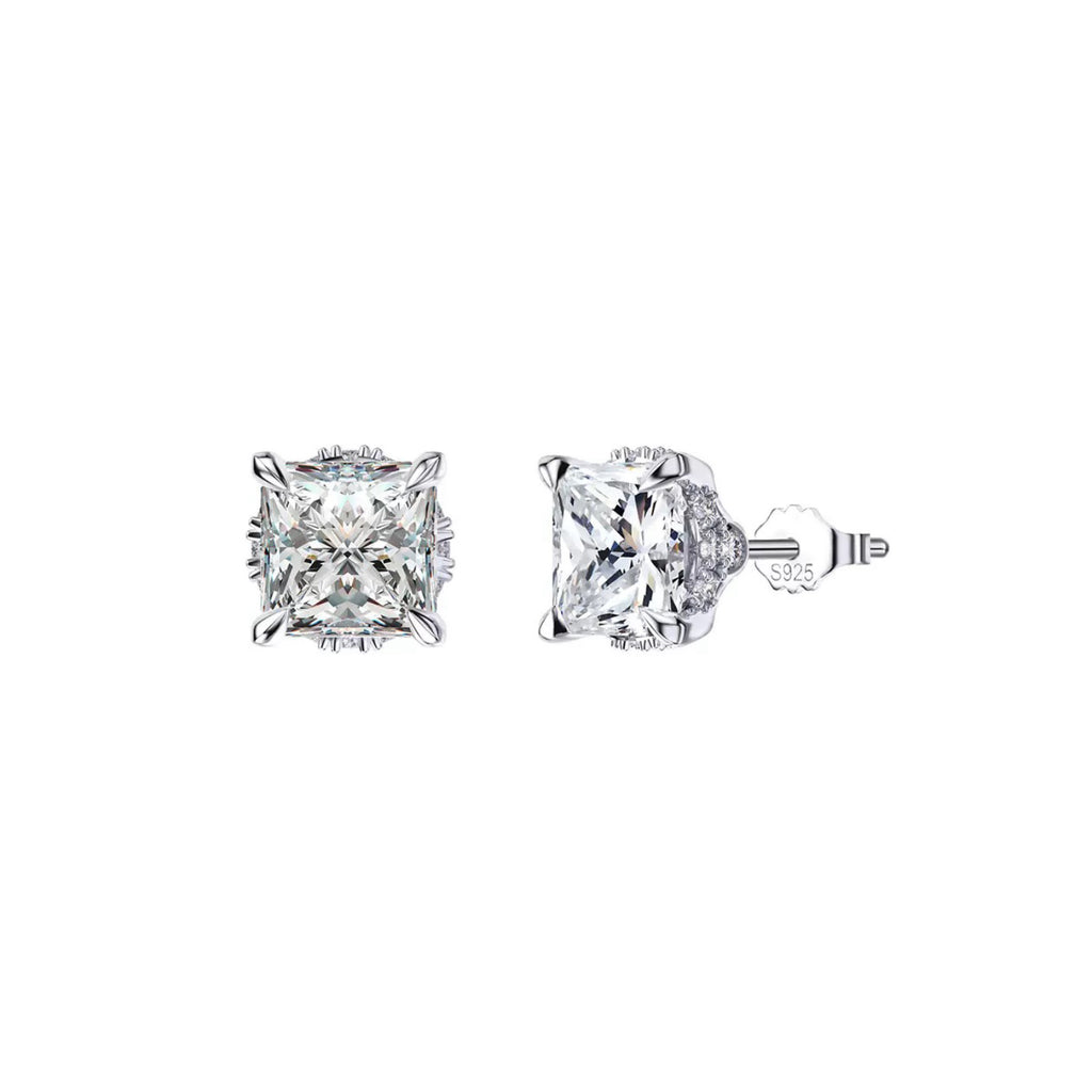 Princess Cut Stud Earrings