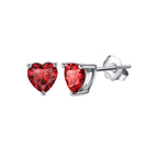 Heart Birthstone Stud Earrings