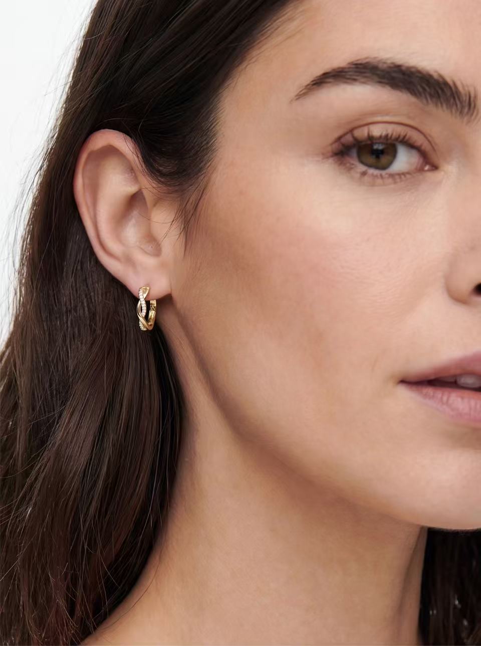 Mobius Twist Huggie Earrings