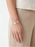 Mother of Pearl Shell Bracelet, Coastal Charm Bracelet, Summer Beach Jewelry