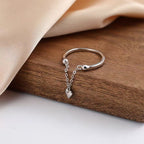 Heart Chain Adjustable Ring Stackable Rings