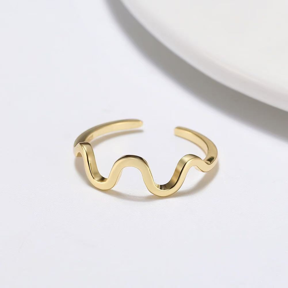 Freeform Wave Adjustable Ring