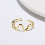 Freeform Wave Adjustable Ring Stackable Rings