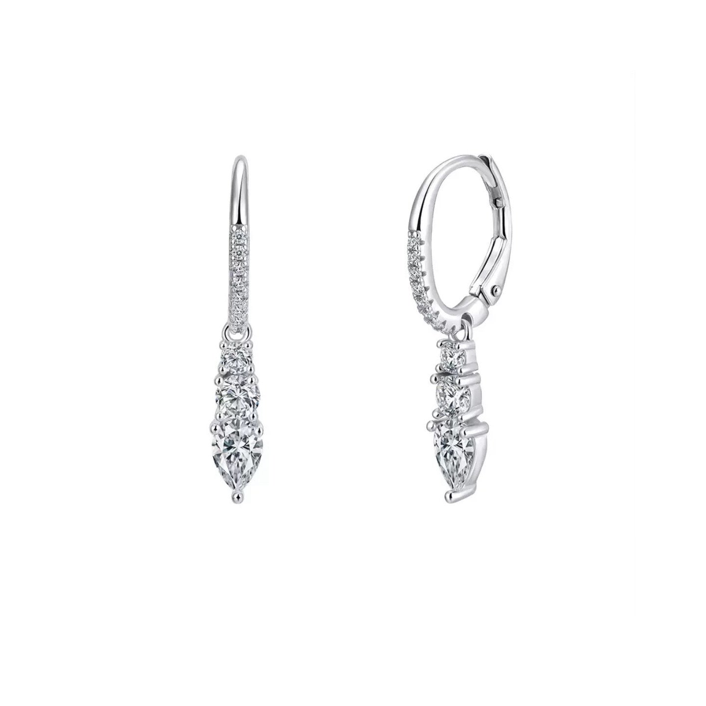 Marquise Drop Huggie Earrings