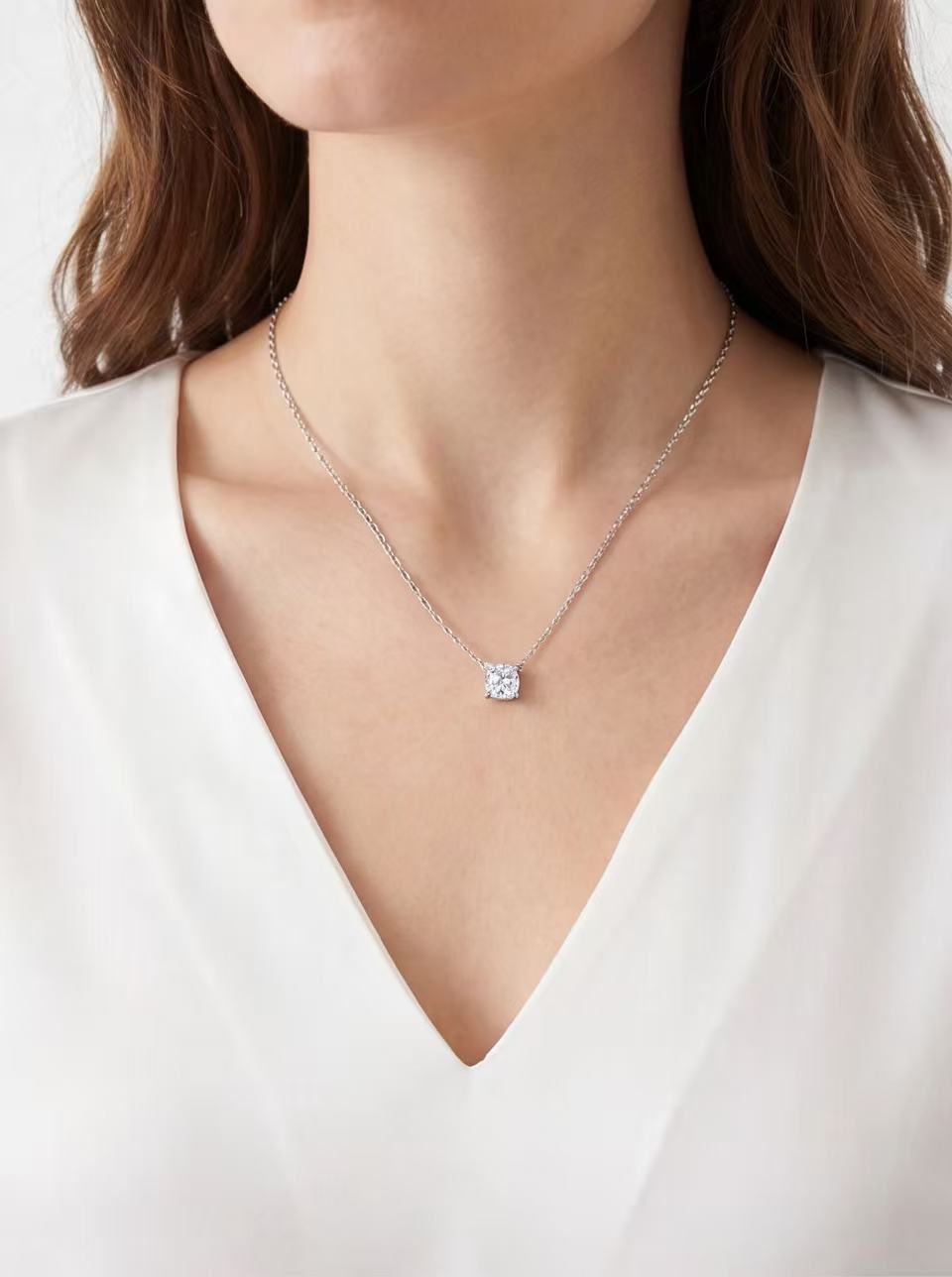 Cushion Cut Keepsake Pendant Necklace product photo by Starlight
