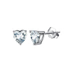 Heart Birthstone Stud Earrings