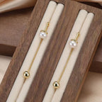 Pearl Threader Drop Earrings Threader Earrings