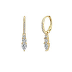 Marquise Drop Huggie Earrings Hoop Earrings
