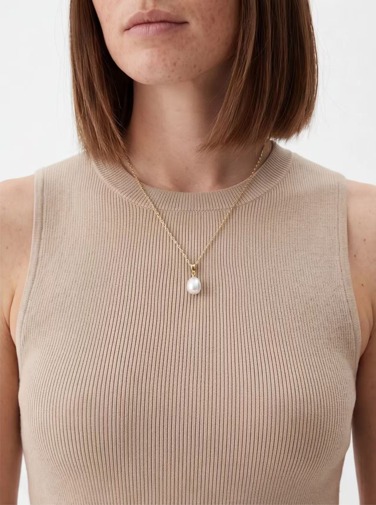 Classic Freshwater Pearl Pendant Necklace – Sterling Silver or Gold Vermeil