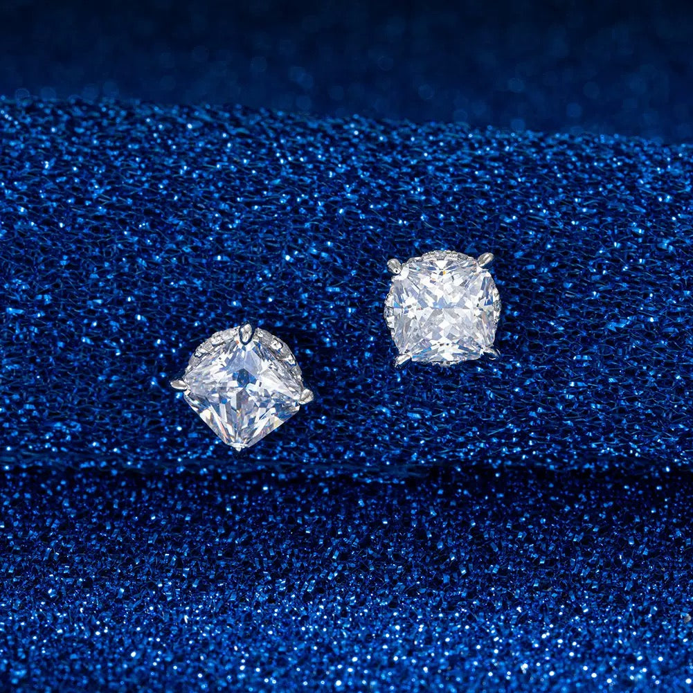 Princess Cut Stud Earrings
