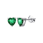 Heart Birthstone Stud Earrings in a birthstone-inspired color