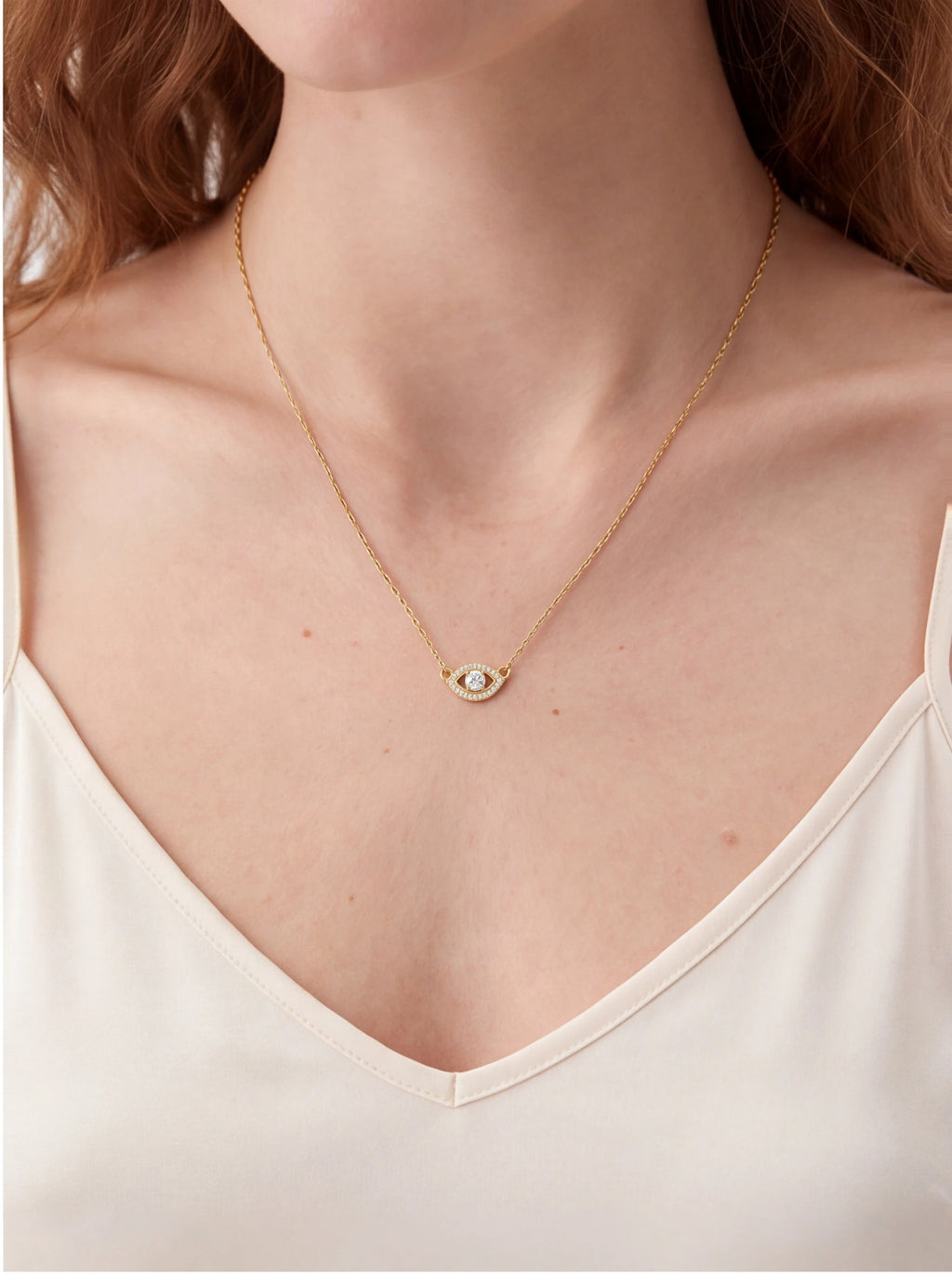 Evil Eye Moissanite Pendant Necklace