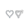 Open Heart Moissanite Stud Earrings