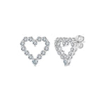 Open Heart Moissanite Stud Earrings