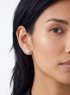 Lozenge Pavé Moissanite Stud Earrings
