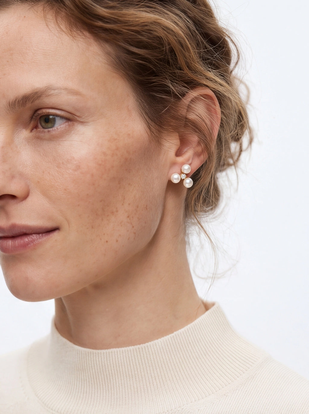 Pearl Trillium Stud Earrings