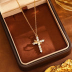 Halo Cross Pendant Necklace - Starlight Jewelry