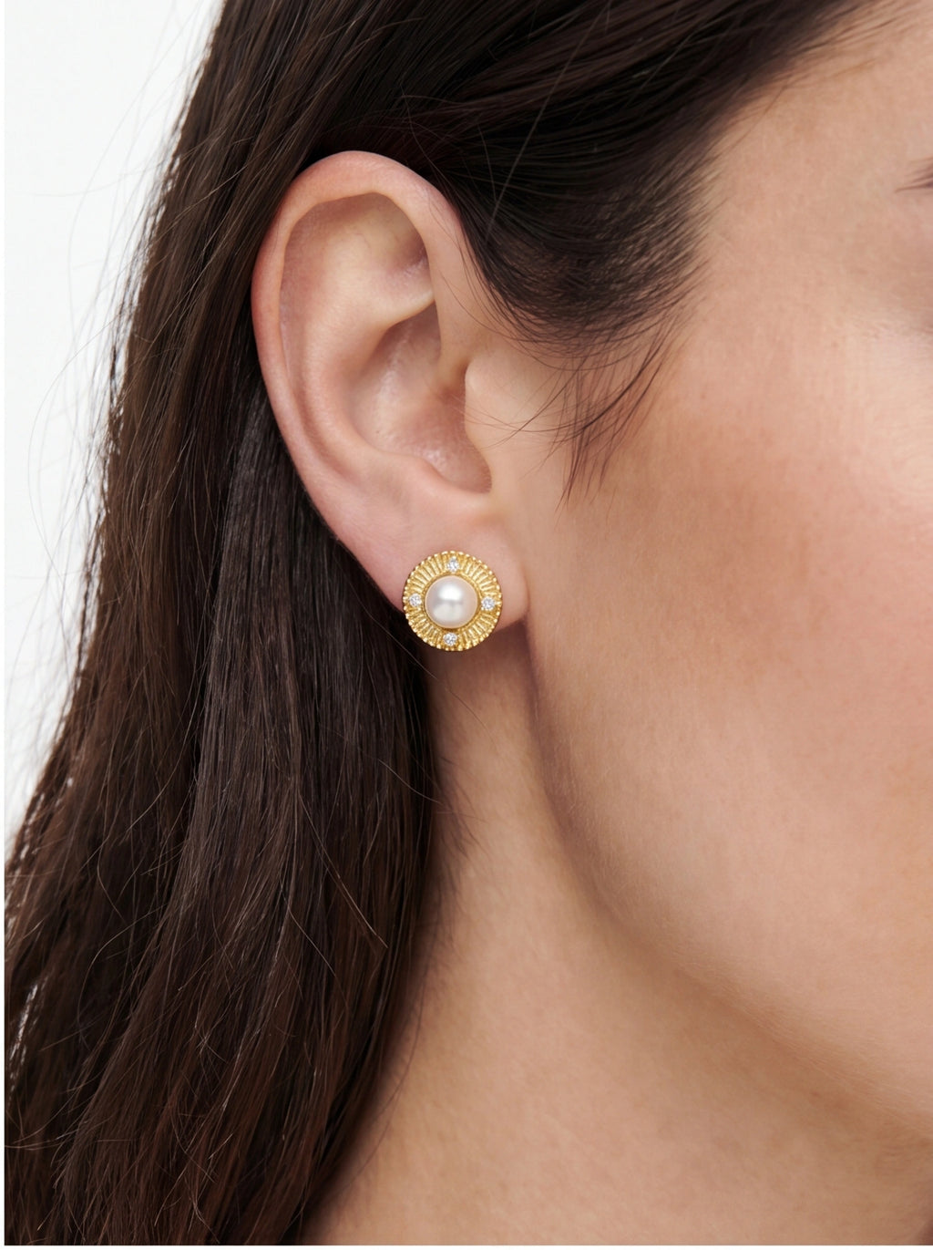 Pearl Halo Stud Earrings