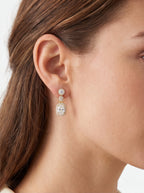 Oval Halo Drop Earrings Dangle & Drop Earrings