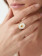 White Seashell Adjustable Ring Stackable Rings
