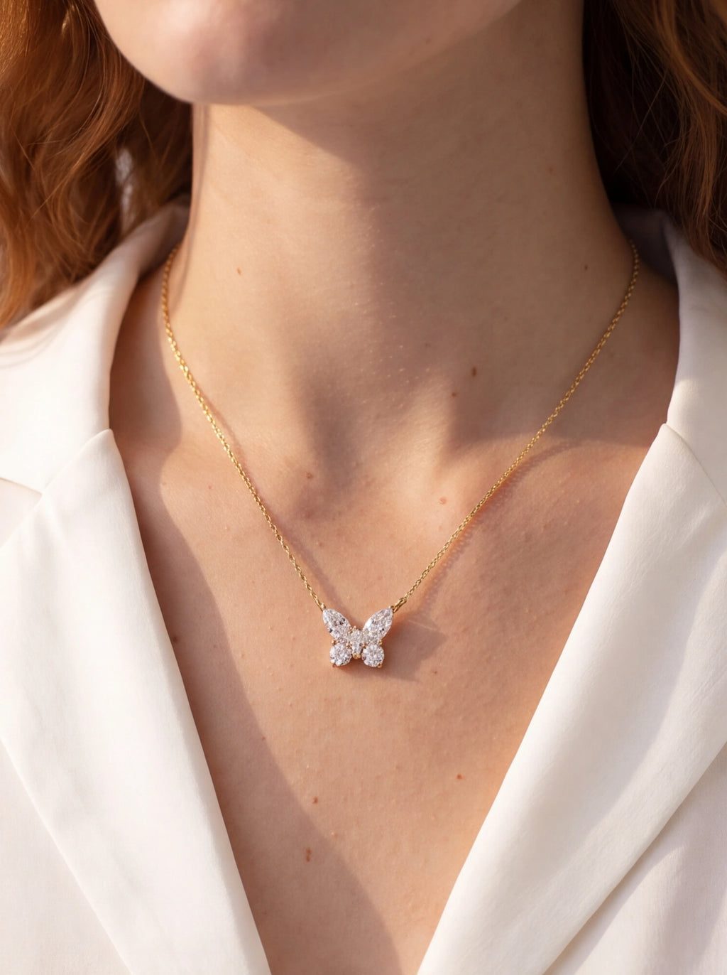 Butterfly Moissanite Pendant Necklace