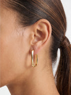 Rounded Rectangle Hoop Earrings Hoop Earrings