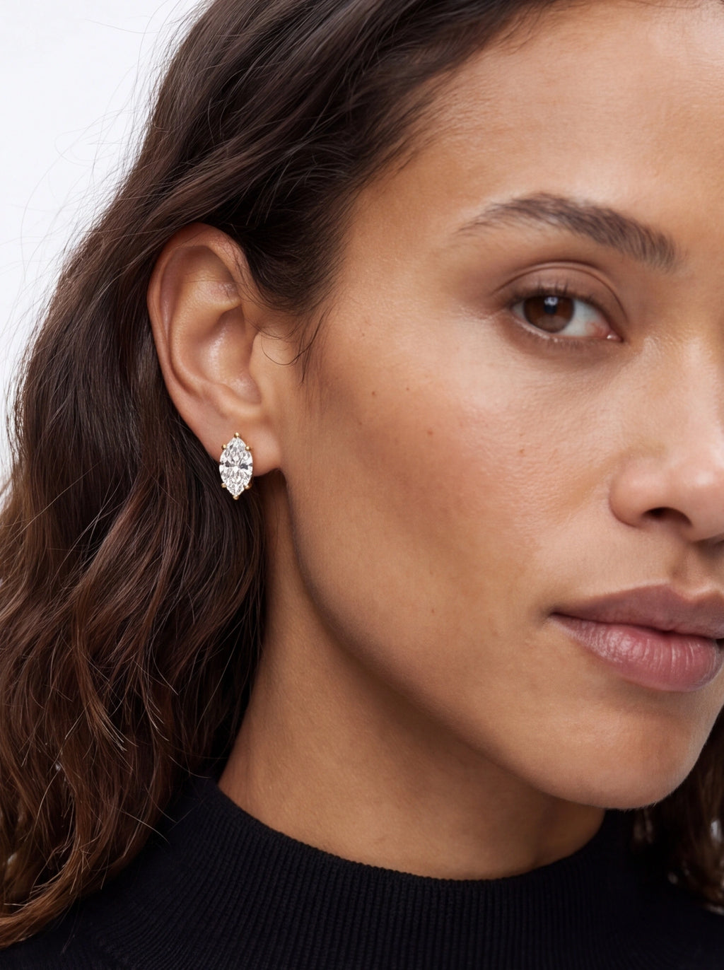 Marquise Cut Moissanite Stud Earrings