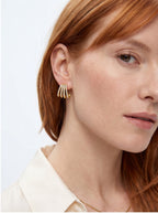 Radiant Fan Curve Earrings Stud Earrings