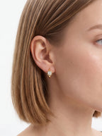 Bezel Moissanite Huggie Hoop Earrings