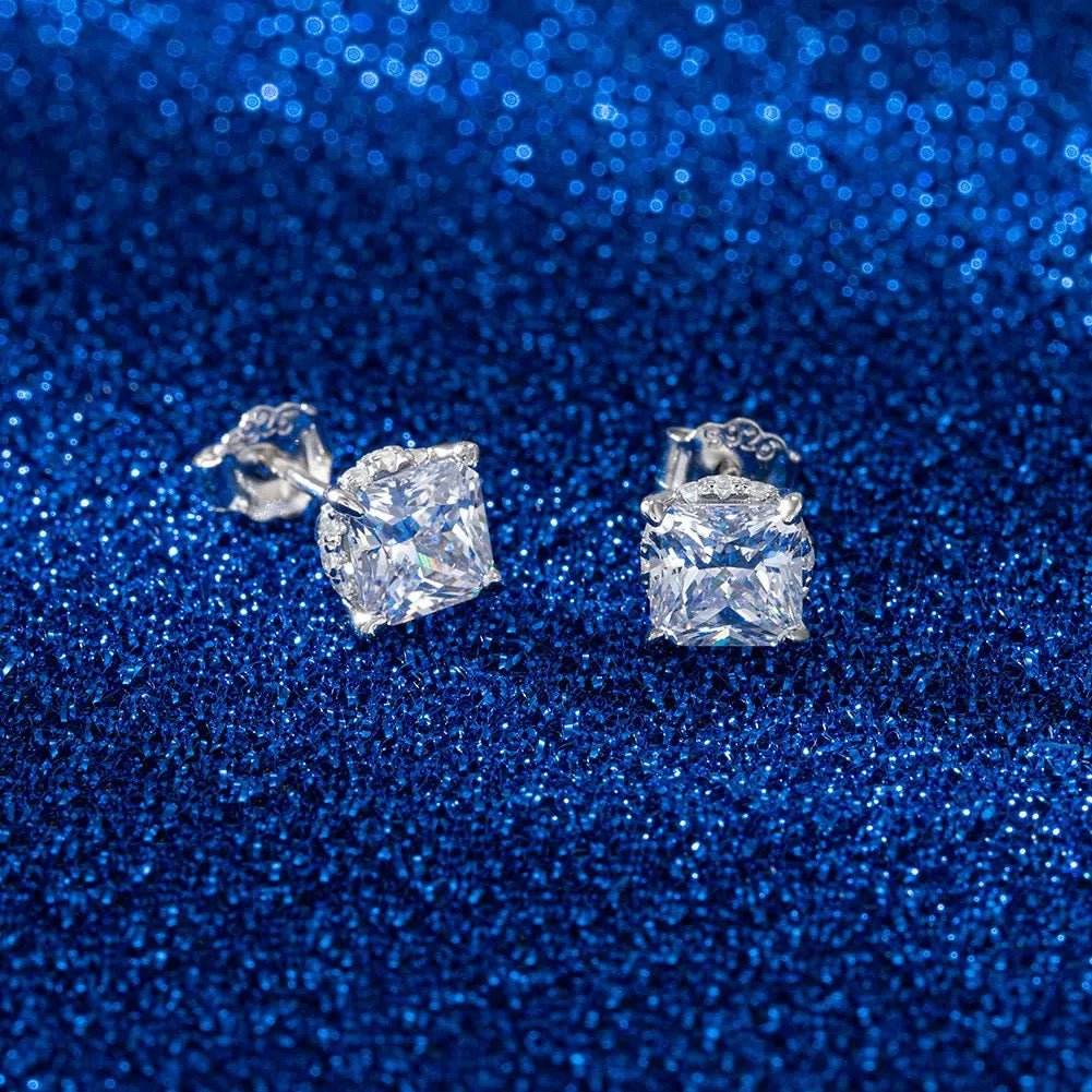 Princess Cut Stud Earrings - Starlight Jewelry