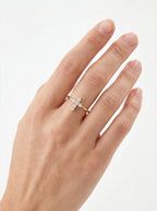 Cross Accent Adjustable Ring Stackable Rings