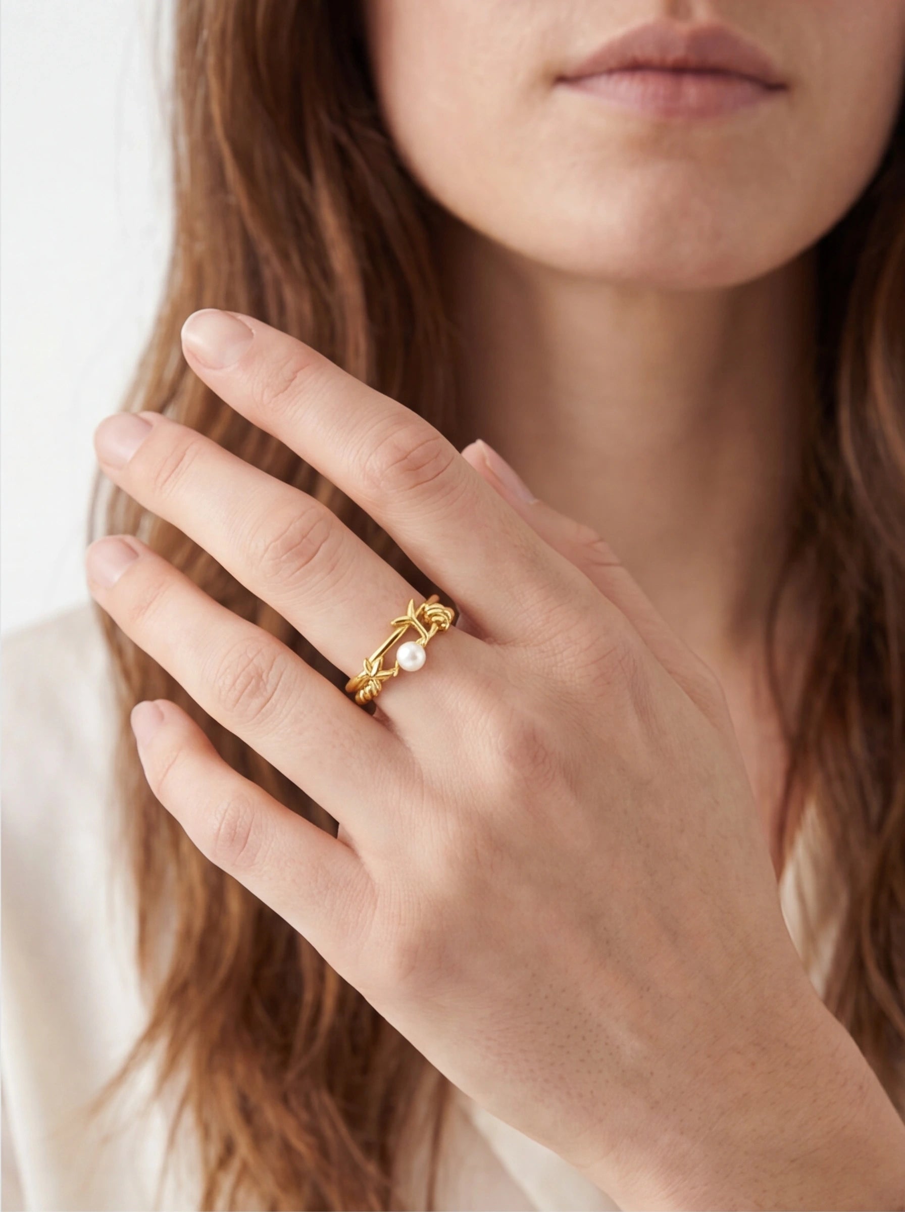 Seaside Pearl Vine Ring