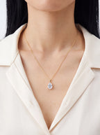Pear Cut Moissanite Solitaire Necklace