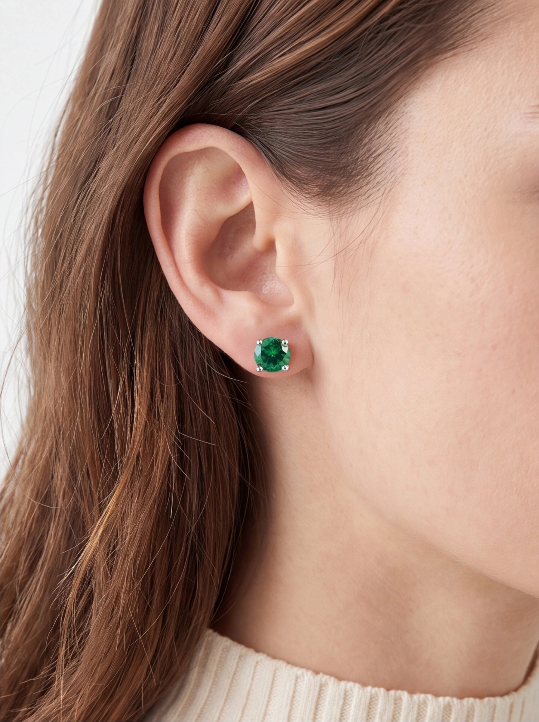 Birthstone Colors Pair Stud Earrings close-up view