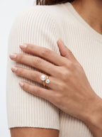 Pearl & Spark Duo Open Ring